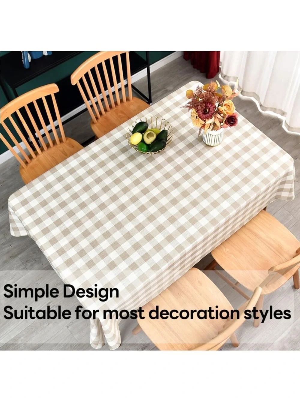 Yofori gingham tablecloth